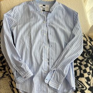 Zara Men's Light Blue Pinstripe Button Down Shirt